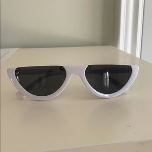 White cat-eye sunglasses